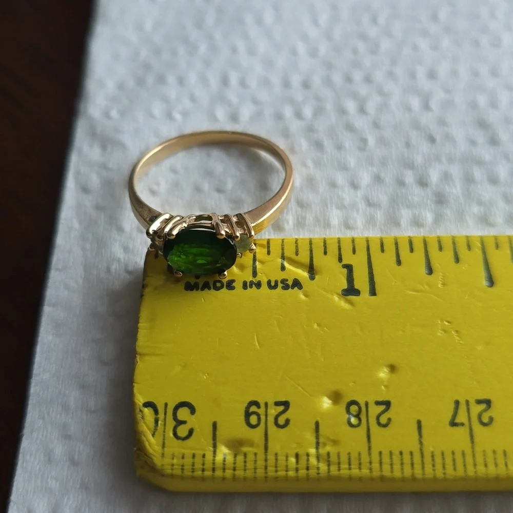 HPx4. Very Vintage. 14k Gold Ring 1ctw East-West Russian Diopside & Peridot. Sz7 - Picture 6 of 7